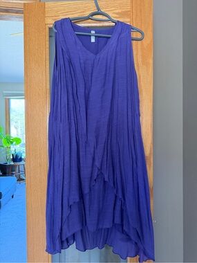 Anama Purple Layered Sleeveless V-Neck Dress